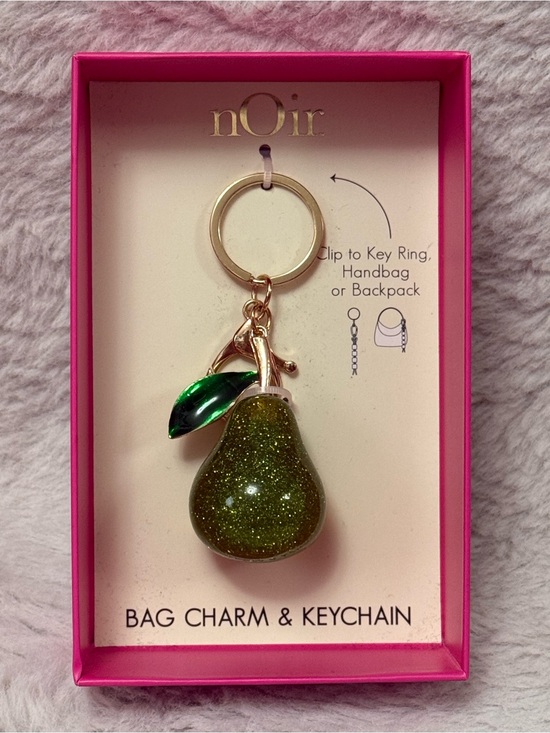 nOir Jewelry Accessories - nOir Glitter Green Pear Bag Charm & Keychain